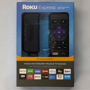 Roku Express (6th Generation) HD Media Streamer 3900RW VUDU Edition - Black